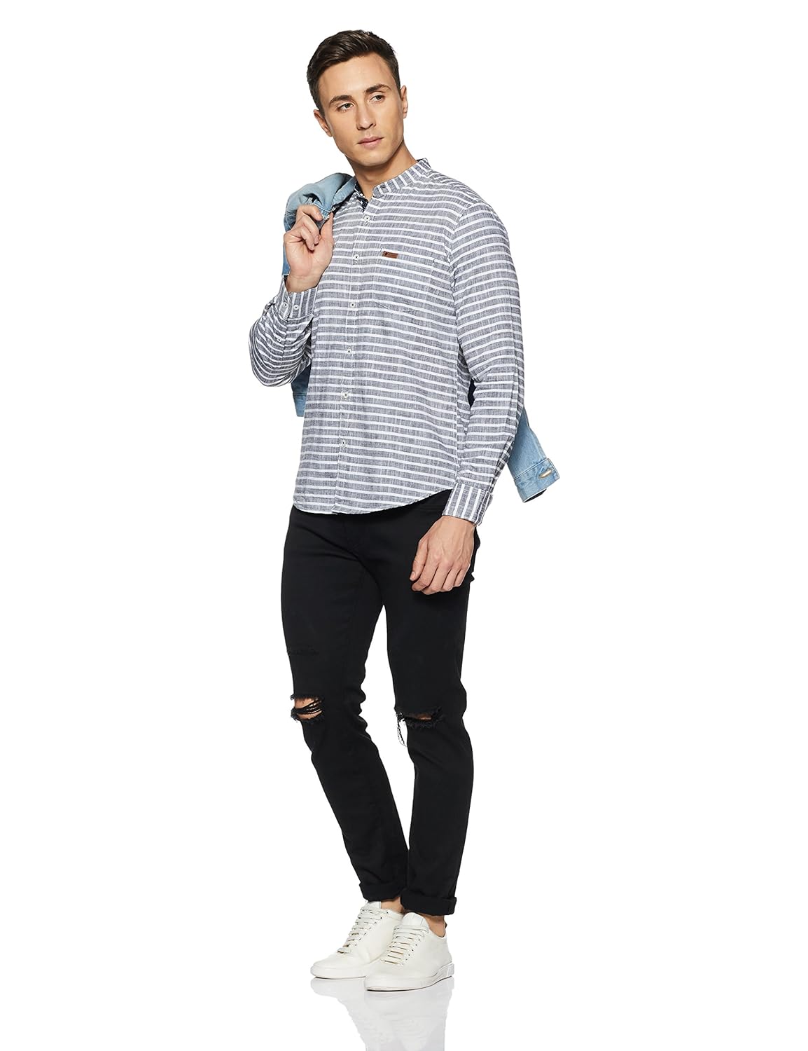 symbol amazon brand men's slim fit casual shirt