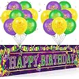 SWYOUN Burlap Happy Birthday Banner - Mardi Gras Party Bunting Garland, Natural Burlap, Pre-Assembled - View #13