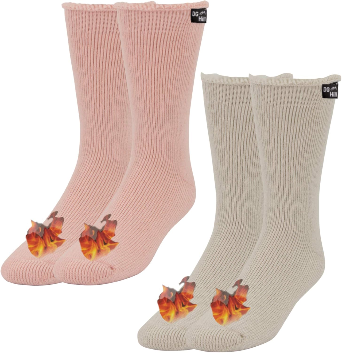 2 Pairs of Mens Thick Heat Trapping Insulated Boot Thermal Socks Pack Warm Winter Crew For Cold Weather at  Men’s Clothing store