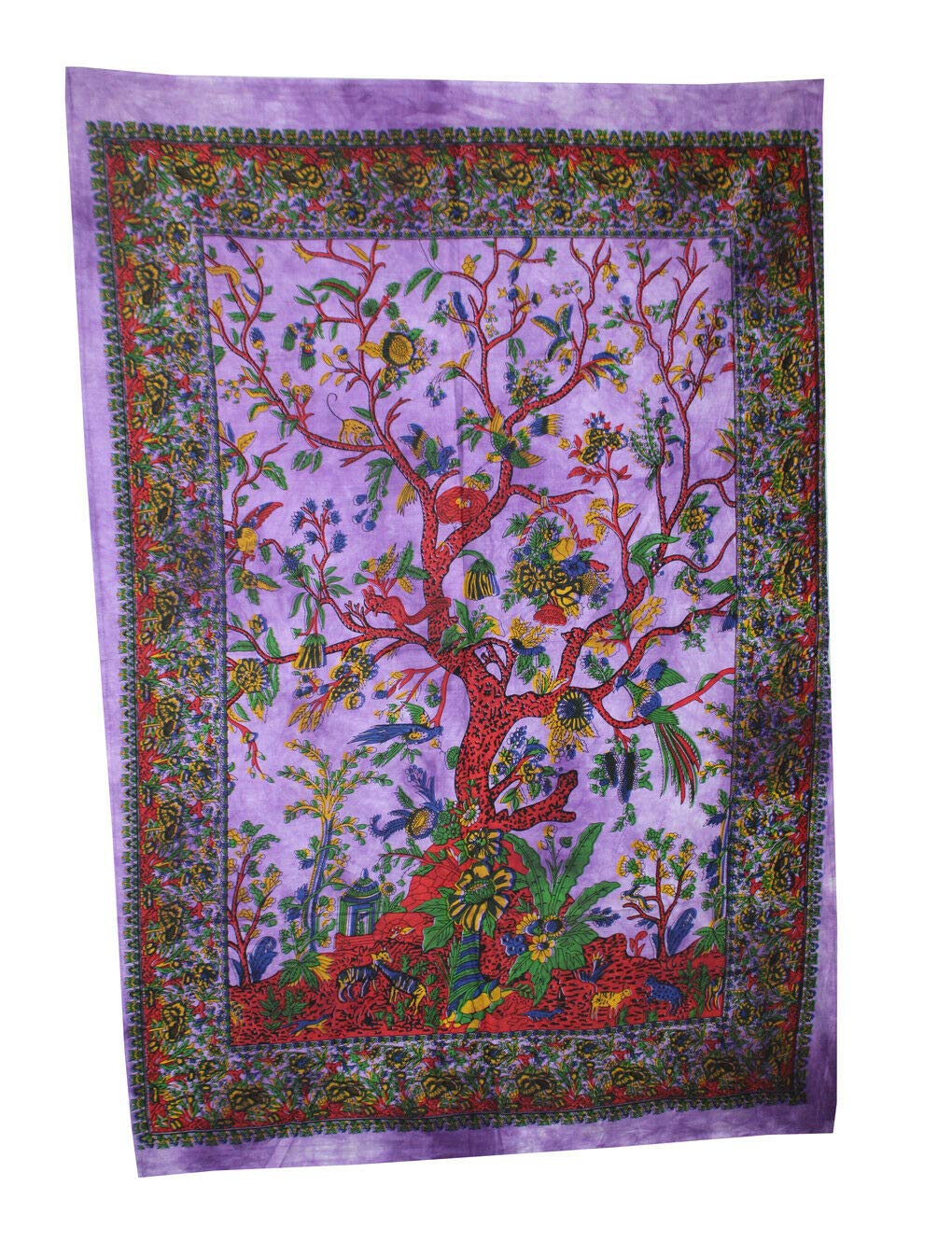 AVA Collections Tree of Life Hippie Wall Hanging Tapestries Small Cotton Bohemian Boho Wall Poster Art Aesthetic Small Tapestry Purple Tie Dyed Tapestry (Purple, 40 x 30 inches)