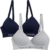 Tommy Hilfiger Womens Seamless Lined Wirefree Ribbed Bra 2-Pack