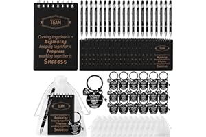 CZWZ 80 Pcs Employee Appreciation Gifts Set, Includes Notepads Pens Thank You Keychains and Organza Bags, Team Recognition Gifts for Coworkers Staff Employees Retirement Birthday Christmas(Black)