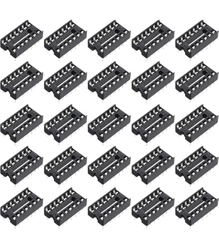 20 X 8-pins IC-socket Adapter - 2,54 Mm Pitch, DIP-type, Voor Printplaten, Zwart/zilver