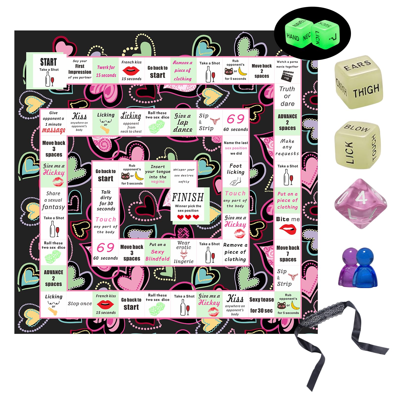 Couple Board Game for Date Night - Romantic Couple Games for Date Night Sex Games for Couples Sex Dice Game Sexy Board Games for Couples Sex Board Game for 2 Players