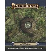 Pathfinder Flip-Mat: Swamp Ruins, 24x30 Double-Sided | Gaming, Ruined Village Hilltop Fort, Dry Wet Permanent Marker Compatible, Ages 16+