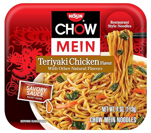 NISSIN MICROWAVABLE CHOW MEIN TERIYAKI CHICKEN FLAVOR 4...