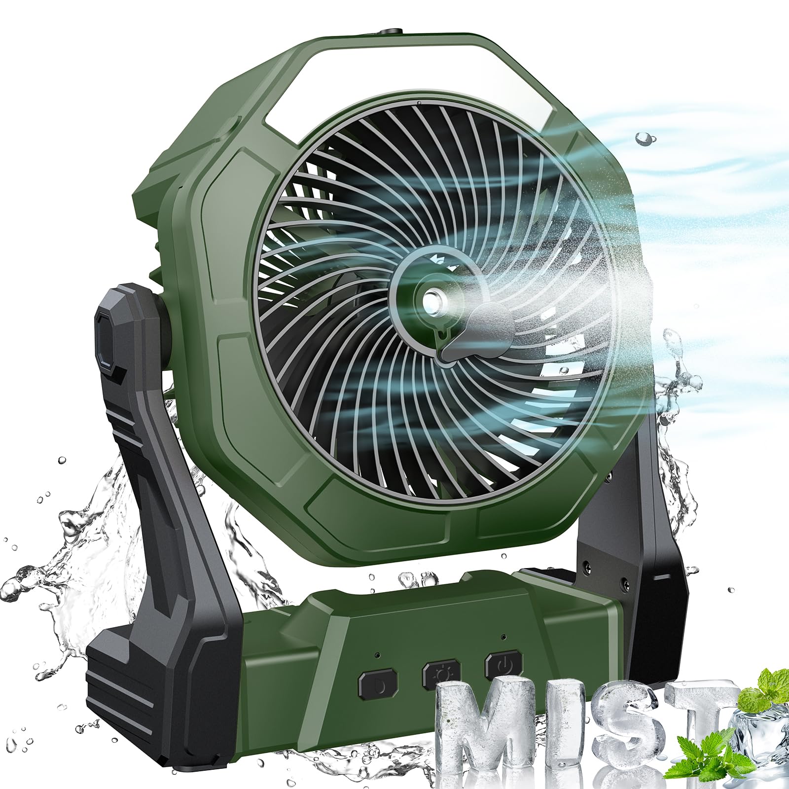Photo 1 of Ausic Portable Misting Fan for Outdoor Cooling, [8-35Hrs] Battery Powered Mist Fans with Water Misters & LED Lantern, 8-Inch, 250mL Tank, for Patios, Home, Outside, Camping, Outdoor&Indoor Use