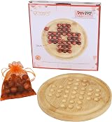 TOWO Wooden Peg Solitaire Game Bamboo Board Toys of Wood Oxford 22.5cm view 4