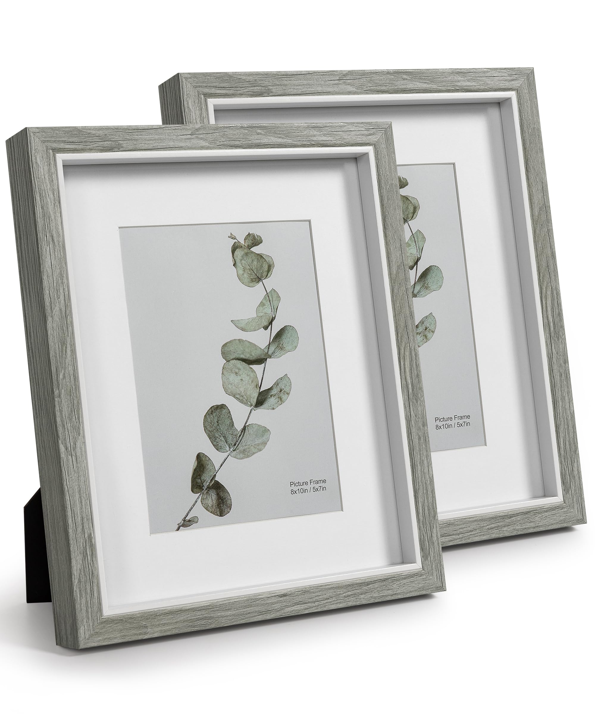 Afuly 8x10 Photo Frame Picture Frame With Mount Grey Photo Frames Multi Picture Frames For Wall Modern Certificate Frame Landscape Weeding Engagement Family Best Friend Gift Set of 2