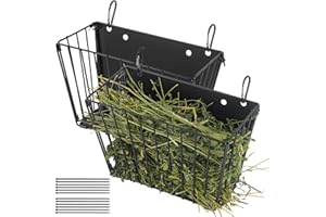 2PCS Rabbit Hay Feeder, with Heavy-Duty Metal Frame， Hay Holder for Rabbits - for Rabbits， Bunny, Guinea Pigs, Chinchillas， 9