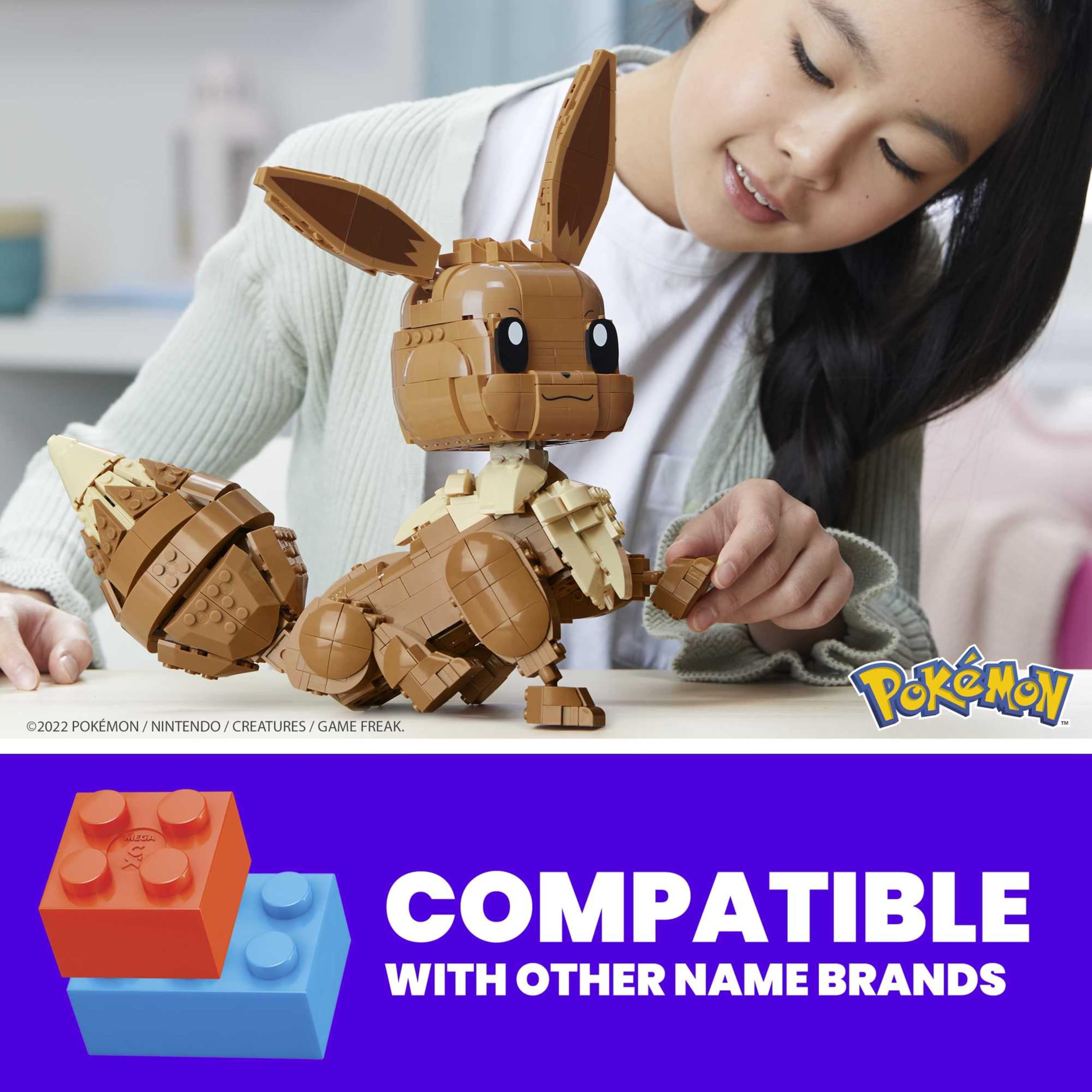 MEGA Pokémon Building Toys Set Jumbo Eevee with 824 Pieces, Articulated and Poseable, 11 Inches Tall, for Kids