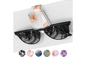 NPOOYI Sunglasses Holder for Car Visor, Magnetic Leather Car Sunglass Holder, Car Sun Visor Glasses Hanger Clip, Car Interior Accessories for Women Men, Fits All Size Eyeglasses