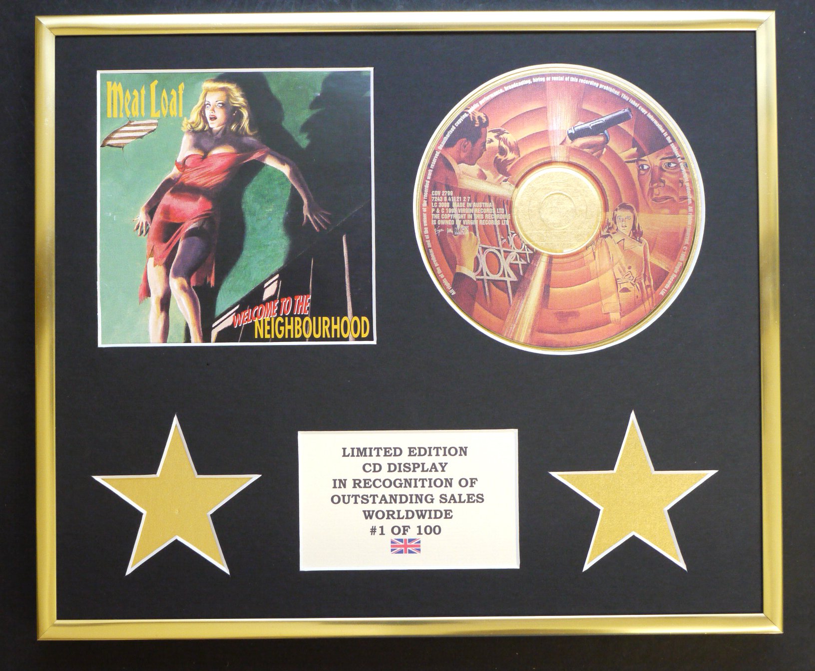 MEAT LOAF/CD DISPLAY/LIMITED EDITION/COA/WELCOME TO THE NEIGHBOURHOOD