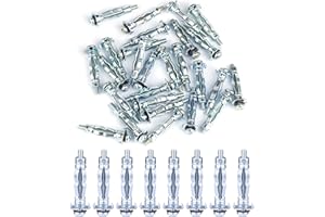 Heavy Duty Hollow Wall Anchors, Paick Zinc Plated Steel Molly Bolt Screws Set for Drywall, Plaster and Tile (30pcs M4x32)