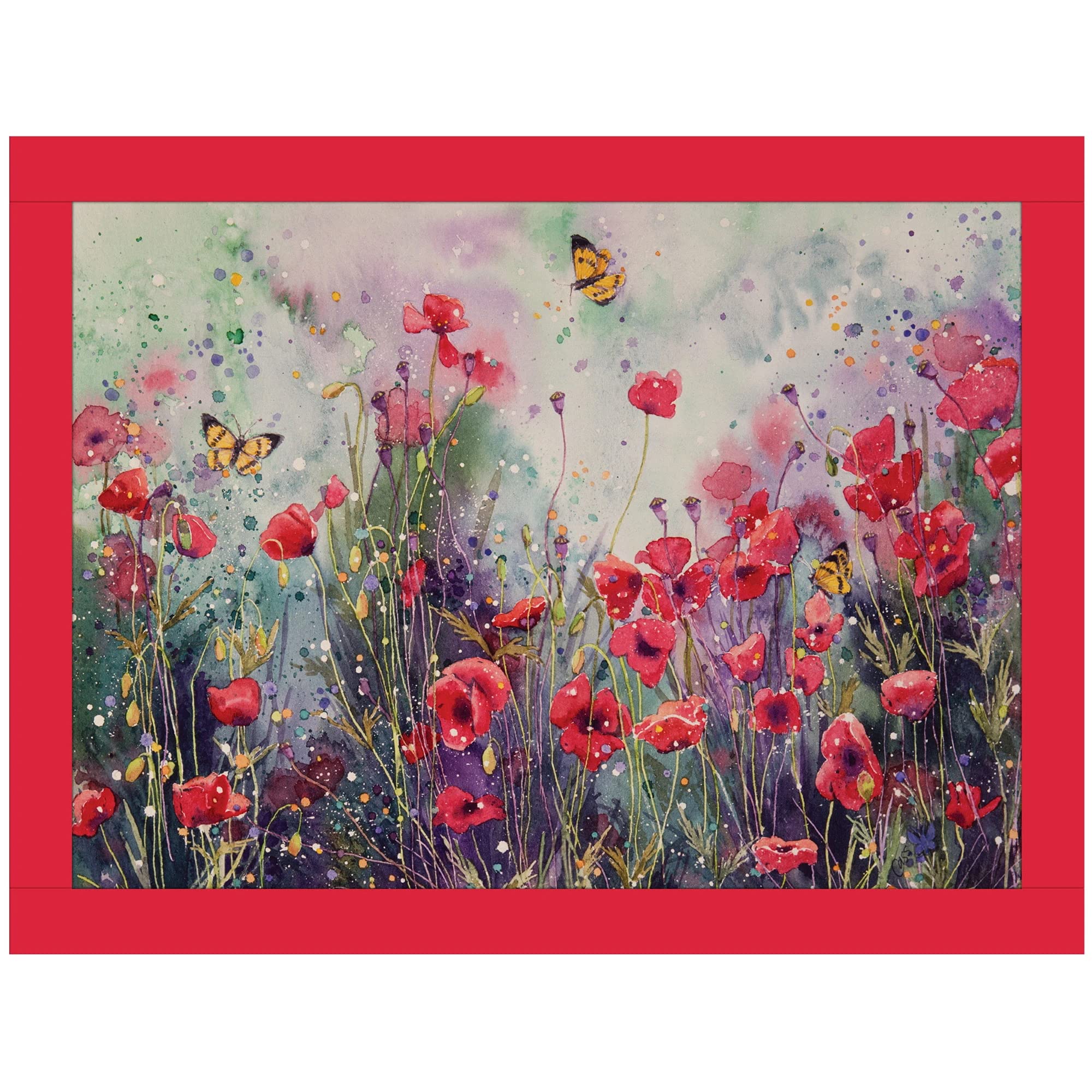 iStyle Poppy Field Faux Leather Lap Tray