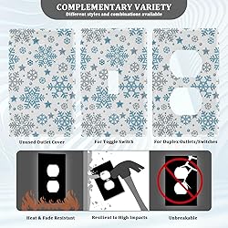 Blue Glitter Snowflake Blank Wall Plates Cover for