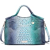 Makcr Joacbv Crocodile Pattern Gradient Top Handle Satchel Large Capacity Tote Bag Casual Versatile Commuter Bag Leather | Crocodile Pattern, Gradient, Top Handle, Large Capacity, Casual, Versatile