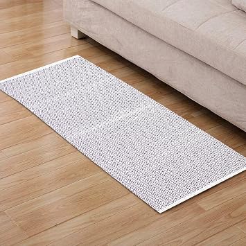 Amazon De Furnily Baumwolle Diamant Teppiche Rutschfeste Hand