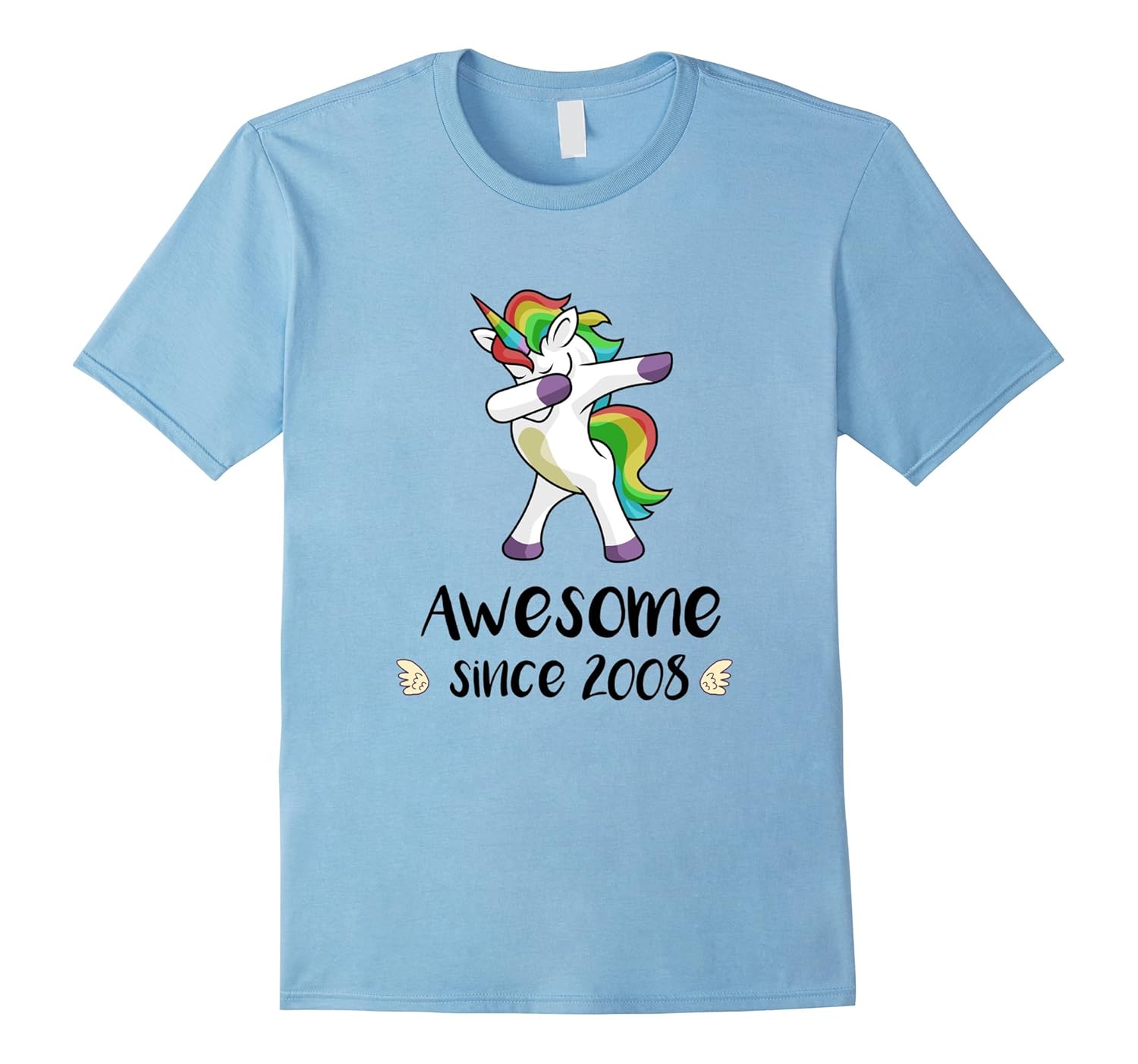 Awesome Since 2008 T-Shirt Dab Unicorn 9th Birthday Gift-Rose