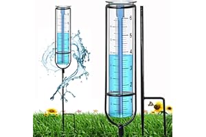 BIUWING Rain Gauge, Upgraded rain Gauge Outdoor Best Rated, Rain gauges for Yard with Stake, Decorative rain Measure Gauge for Garden, Deck, Lawn, Landscape