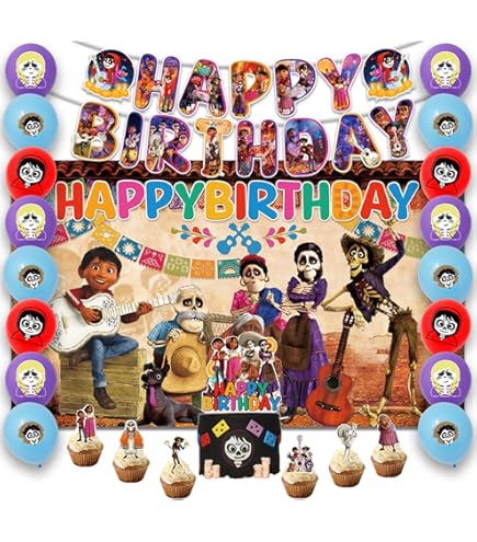 Coco Birthday Balloon Bouquet Kit - 11pc Foil & Latex Party Decorations With Helium