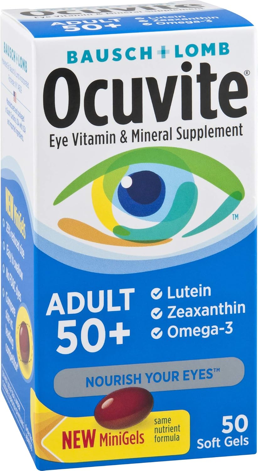 Ocuvite Adult 50+ Vitamin & Mineral Supplement, 50Count Soft Gels