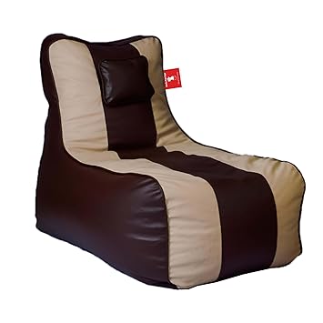 Comfy Bean Bags Bean Bag Lounger XXXL Bean Bag without Fillers Cover (Brown and Cream)