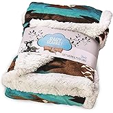Ultra Soft Sherpa Fleece Throw Blanket | Cozy, Plush Baby Blanket for Kids | Reversible with Aztec Prints | Washable | Wide Size for Extra for Warmth & Comfort | Cute 5 Colors