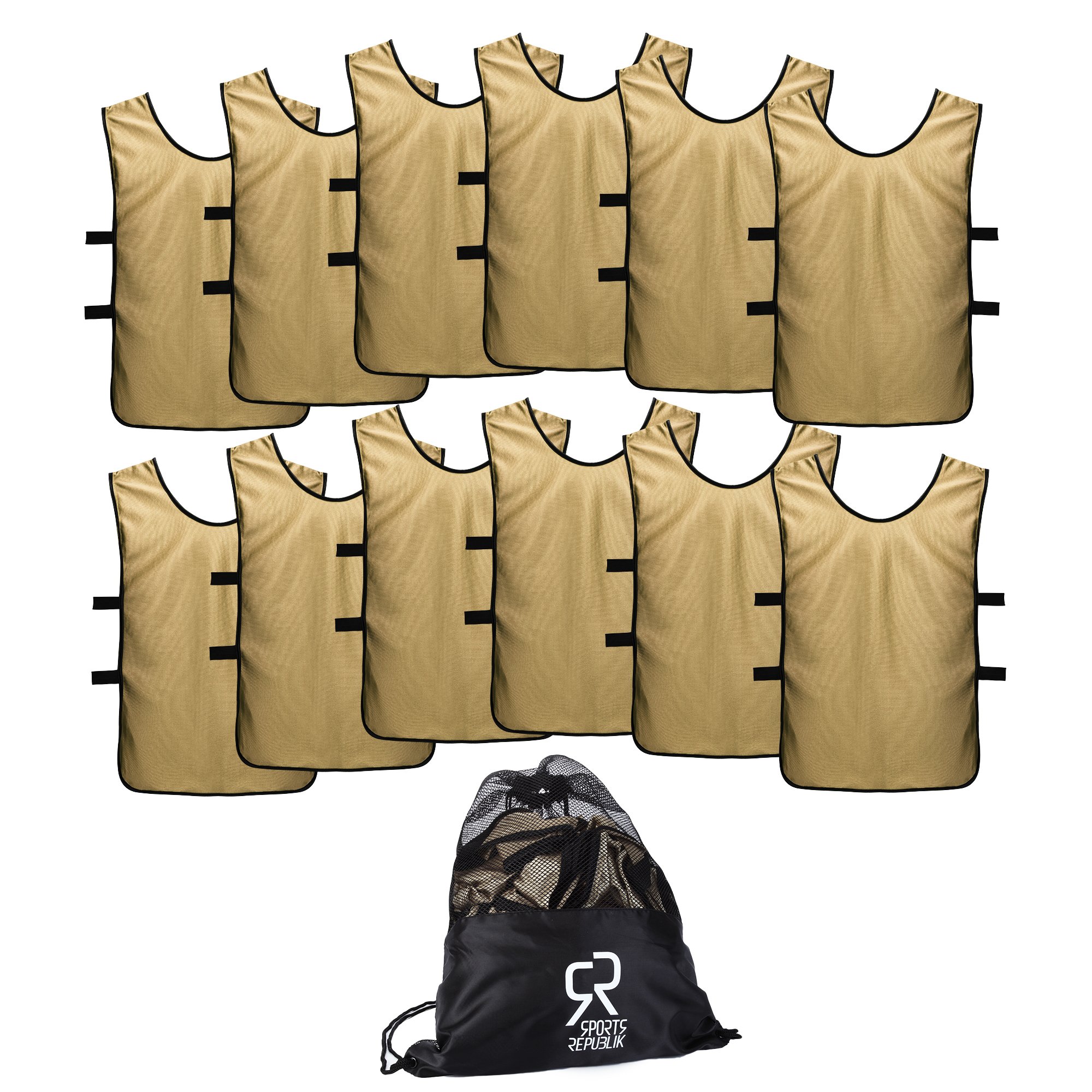 SportsRepublik Football Bibs for Juniors and Adults (12-Pack) | Perfect for Netball, Rugby or Football Training | Last Longer and Look Cooler | Training Bibs for Boys and Girls …