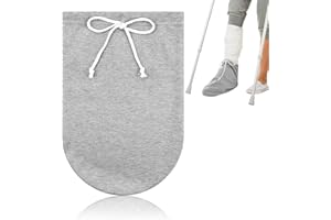 Cast Sock Cover for Foot, Cast Cover for Foot, Leg Cast Cover, Adjustable Drawstring Foot Cast Cover for Men and Women（Grey）