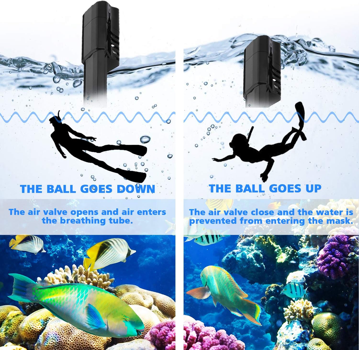 Foldable Full face Snorkeling mask with New Safety Breathing System, 180-degree Panoramic View, Waterproof and Anti-Fog, with Camera Stand, Universal Snorkeling mask : Sports & Outdoors