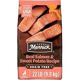 Merrick Premium Grain Free Dry Adult Dog Food, 22 lb Bag | Wholesome, grain-free natural kibble made with real Texas beef and sweet potato, 70% protein from animal sources