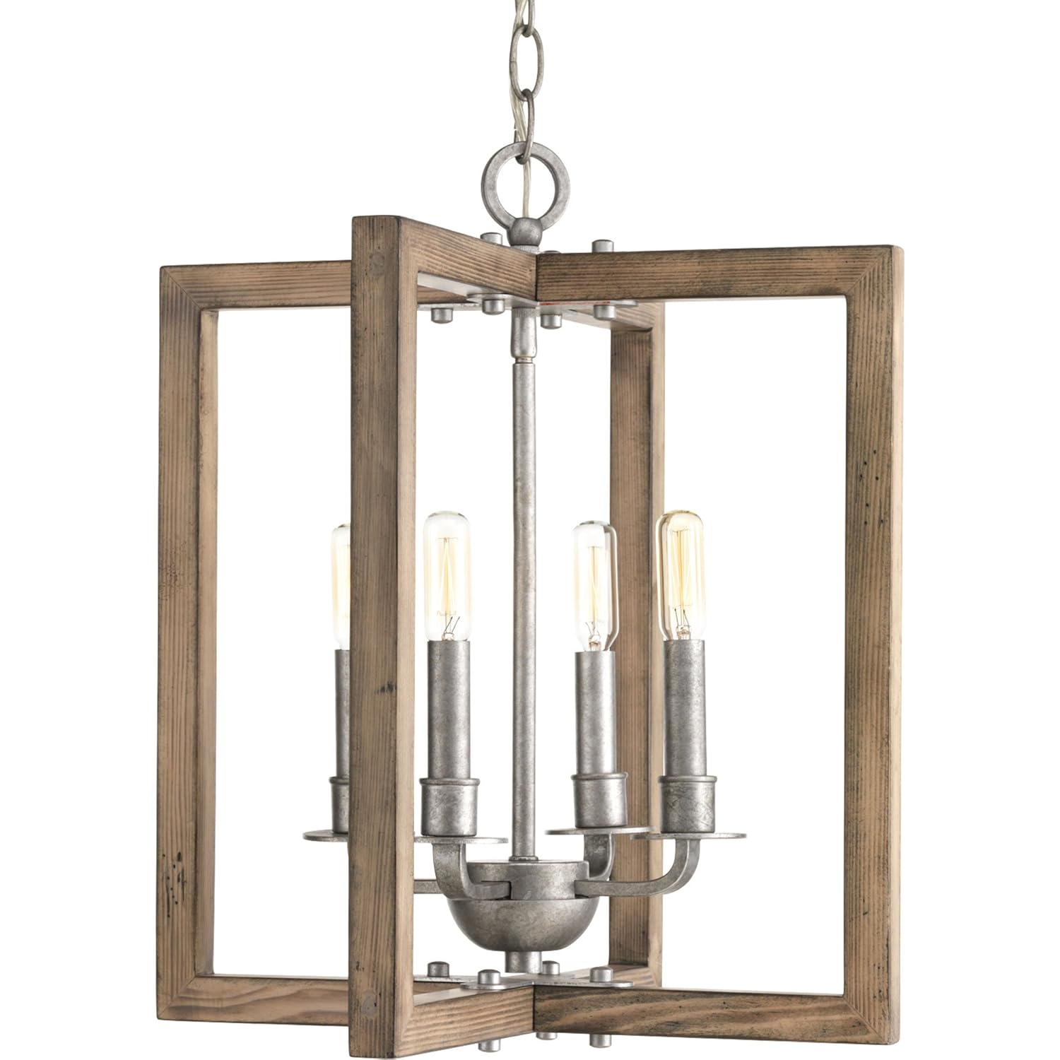 Progress Lighting P4760-141 Turnbury Four-Light Chandelier, Galvanized Finish