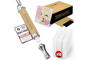 ICYVIBES Premium Wooden Oral Inhaler Device with 15 Filters – Upgraded Herbal Extracts with Peppermint Eucalyptus Portable Aromatherapy, Natural Flavor, Refreshing Aroma & Habit Support Gift for Men & Women