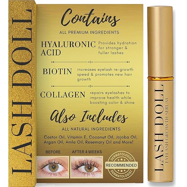 EYELASH GROWTH SERUM LASH SERUM FOR EYELASH GROWTH MADE WITH NATURAL INGREDIENTS & HYALURONIC ACID, BIOTIN, COLLAGEN | LASH GROWTH SERUM & EYEBROW GROWTH SERUM BY PEACHYANDMORE