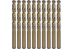 Cobalt Drill Bit Set 9/64 in.HSS M35 Jobber Length Twist Metalworking Drill Steel Metal Iron-10Pcs