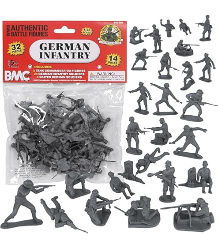 Amazon.com: TSSD WW2 German Soldiers: 8 GRAY 1:32 Plastic Army Men