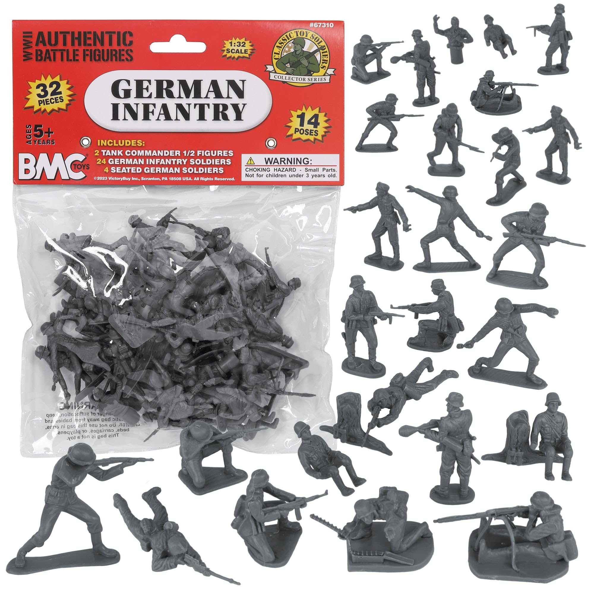 BMC CTS WW2 German Infantry Plastic Army Men - 32pc
