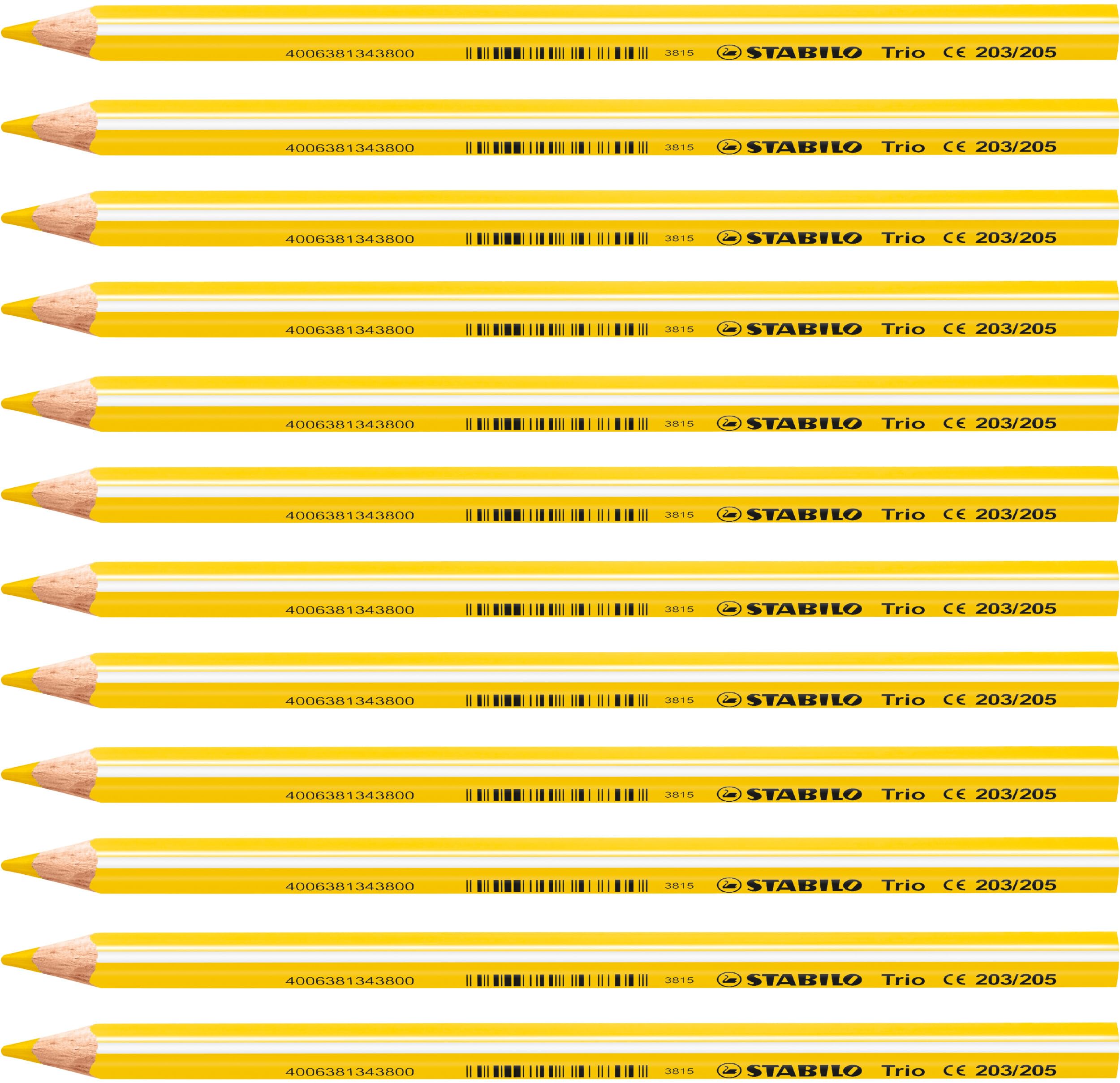 STABILO Colouring Pencil - Trio thick - Yellow, Pack of 12