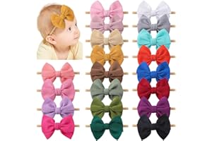 yoyokid Hairband, 20 PCS Baby Girls Nylon Headbands Super Soft Baby Hair bands with Bows Elastic Hair Accessories for Newborn Infant Toddler