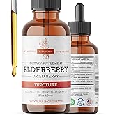 Elderberry Tincture – Organic Elderberry Extract Liquid Drops – Sambucus Herbal Supplement – Immune Support – Elderflower & Elderberry Blend – Alcohol-Free, 2 fl oz