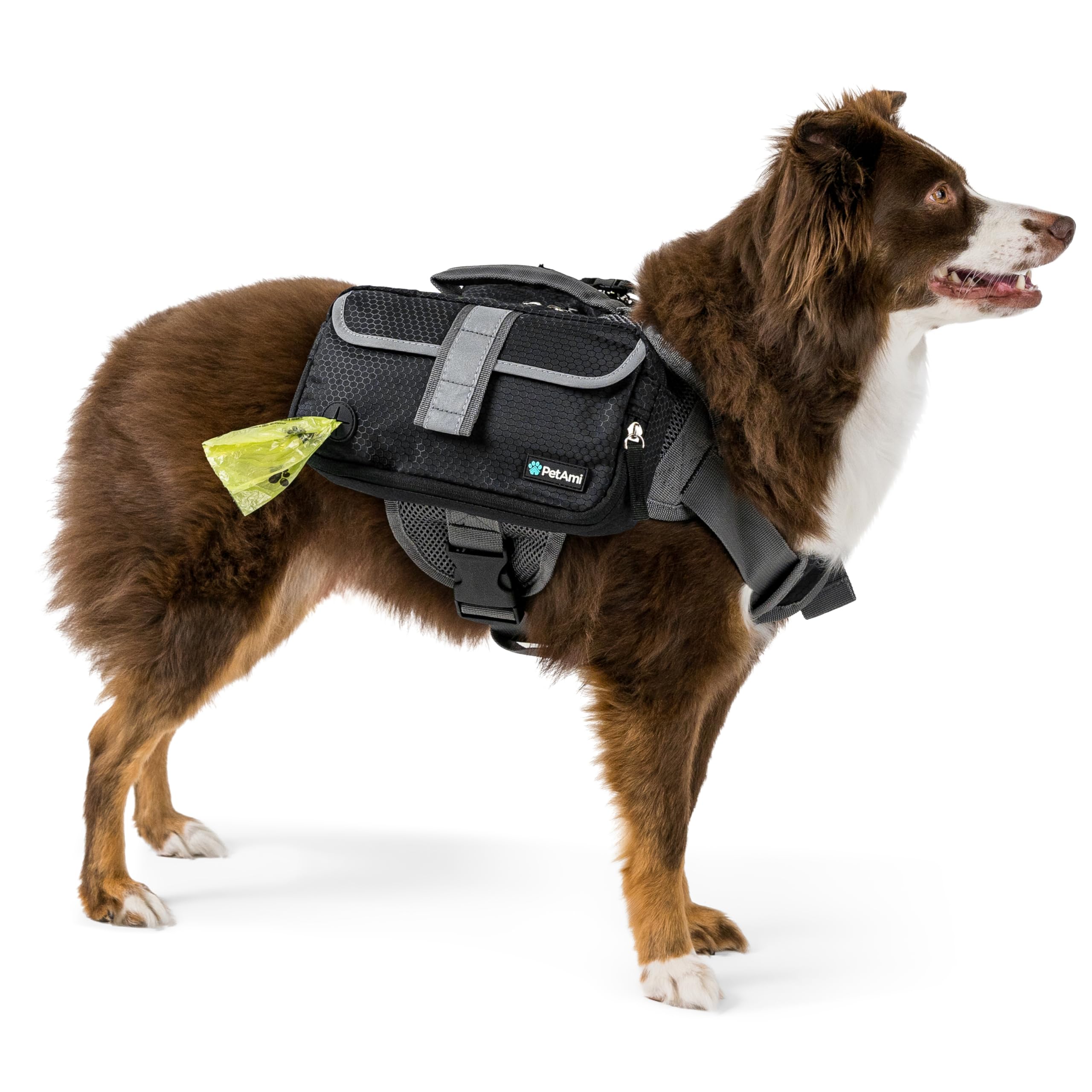 Photo 1 of PetAmi Dog Backpack for Medium & Large Dogs, Saddle Bag for Dogs to Wear for Hiking, Pet Backpack Harness Dog Pack with Reflective Side Pockets for Walking Running