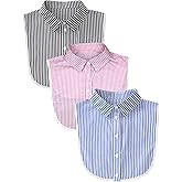 AruiLeo 3 Pieces Detachable Dickey Collar Blouse for Women, Fake Half Shirts Faux False Collar for Girls Favors