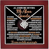Al Amor De Mi Vida Mi Alma Gemela, Regalo Para Esposa O Novia, Joyería Para Su Regalo De Cumpleaños, Aniversario O Regalo De Navidad, Collar Con Nudo De Amor, Joyería Para Mujeres Con Una Tarjeta Y Una Caja Con Mensaje Significativo.