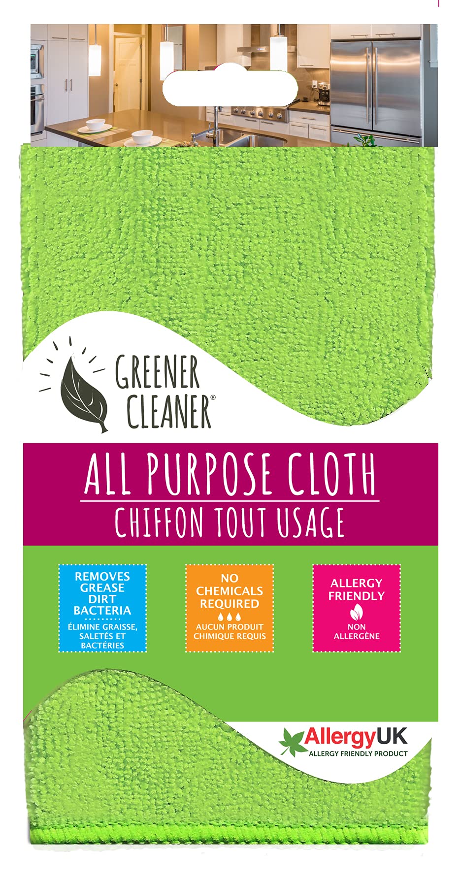 Living Eco Home Greener Cleaner All Purpose Cloth, Microfibre