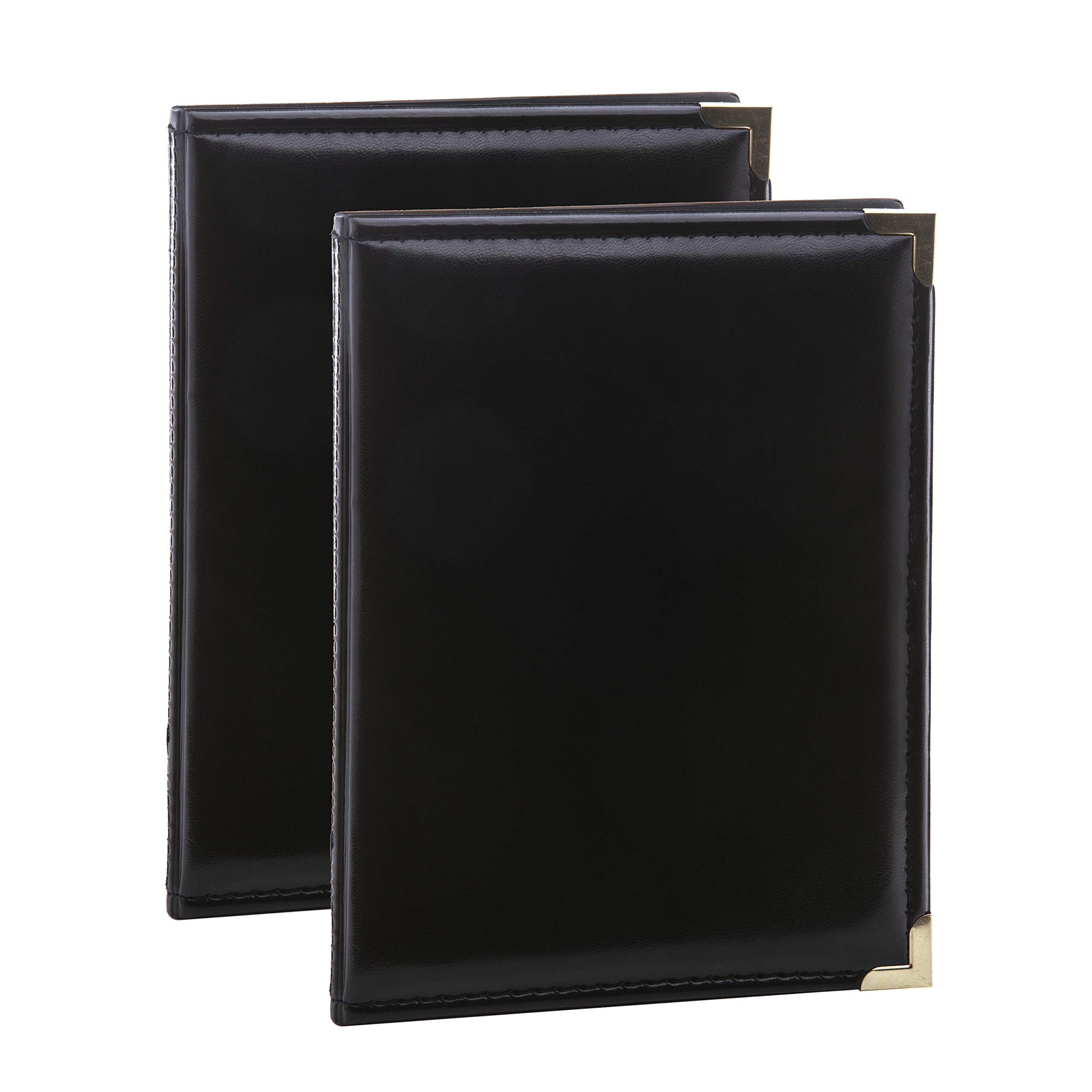 Kenro APL Photo Albums (Pack of 2) - 7.5x5 Photo Album (19cm x 13cm) for 36 Photos. Portrait Photo Album with Gilt Corners & Protective Cover. Black Leather Look, Carlton Series - APL151