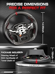 TESFEEL Carbon Fiber Heated Steering Wheel for
