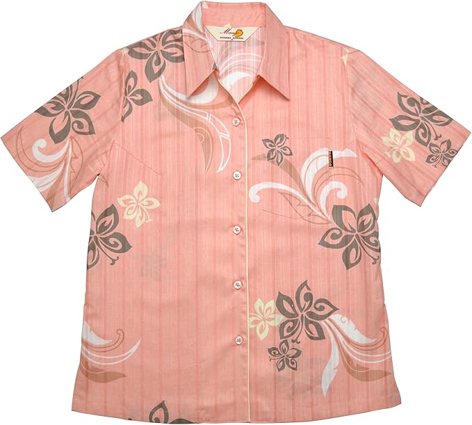 Amazon かりゆしウェア 沖縄アロハシャツ レディース トライバルブーケ Mango Plus マンゴ プラス オレンジ セミオーダー 受注生産 シャツ ブラウス 通販