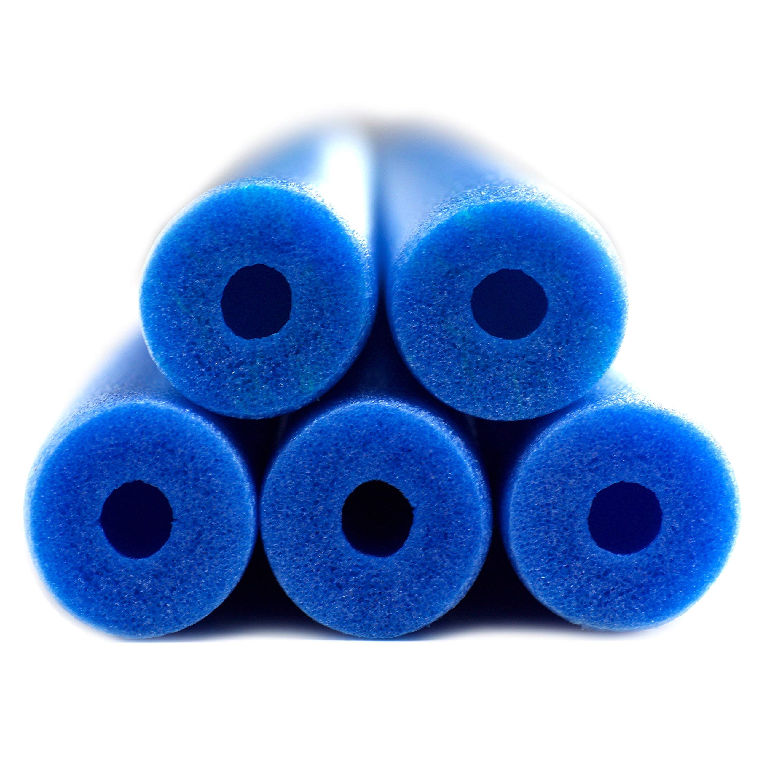 Fix Find - Pool Noodles - 5 Pack of 52 Inch Hollow Foam Pool Swim Noodles | Blue Foam Noodles