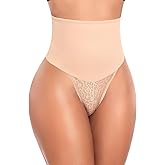 Werena Tummy Control Thong Shapewear for Women High Waist Body Shaper Panties Girdle Lace Shaping Underwear